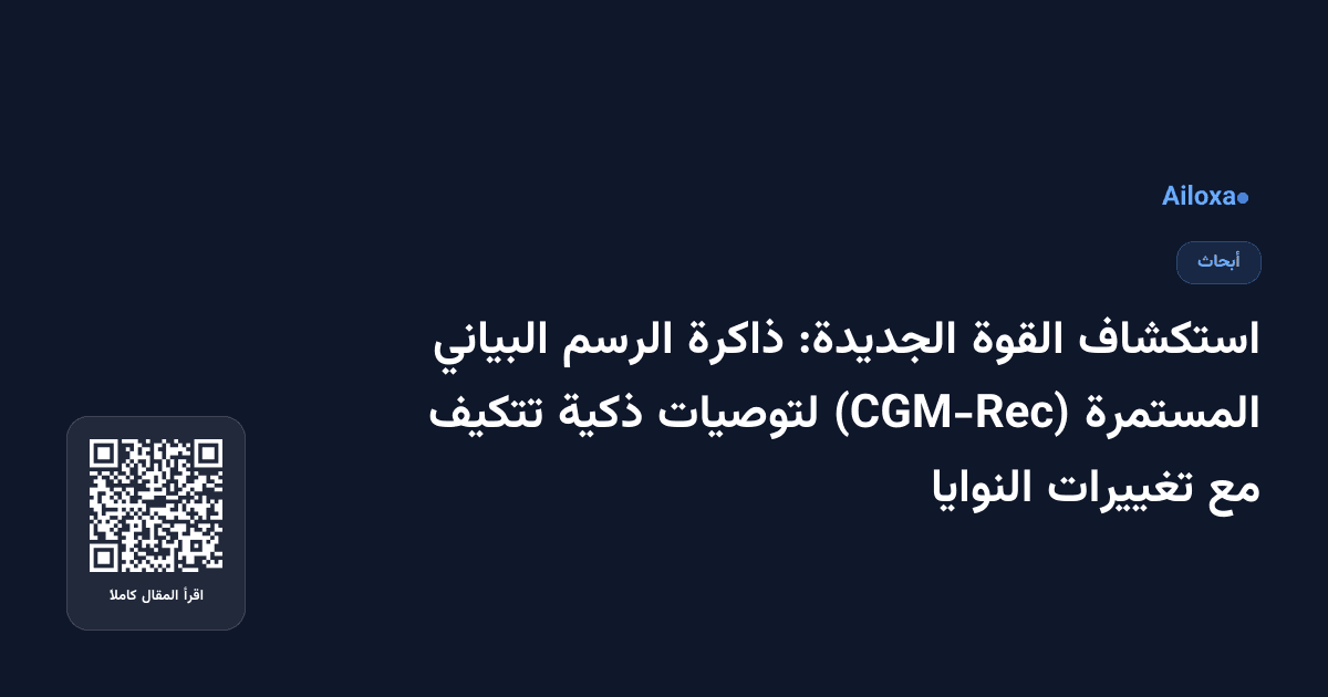 استكشاف القوة الجديدة: ذاكرة الرسم البياني المستمرة (CGM-Rec) لتوصيات ذكية تتكيف مع تغييرات النوايا