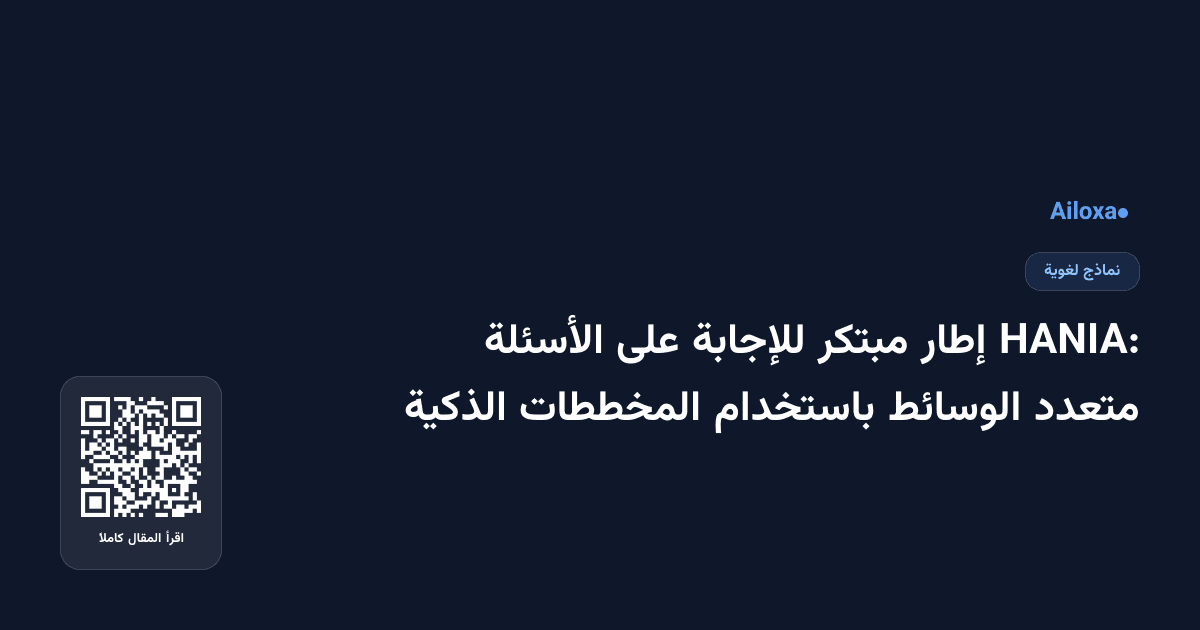 HANIA: إطار مبتكر للإجابة على الأسئلة متعدد الوسائط باستخدام المخططات الذكية