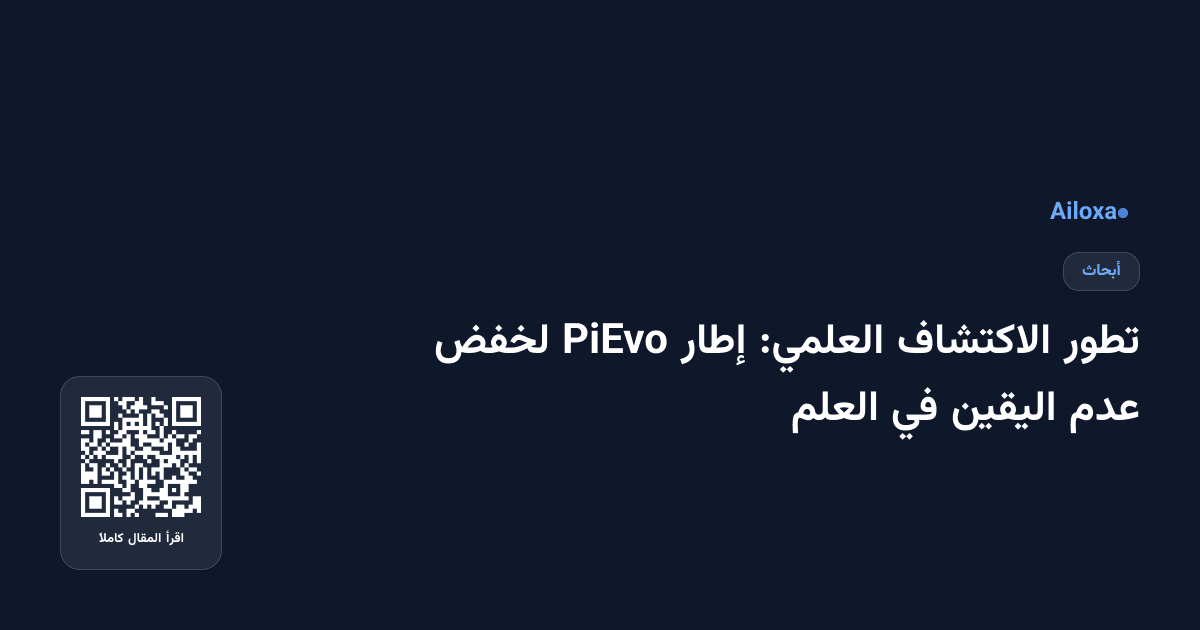 تطور الاكتشاف العلمي: إطار PiEvo لخفض عدم اليقين في العلم