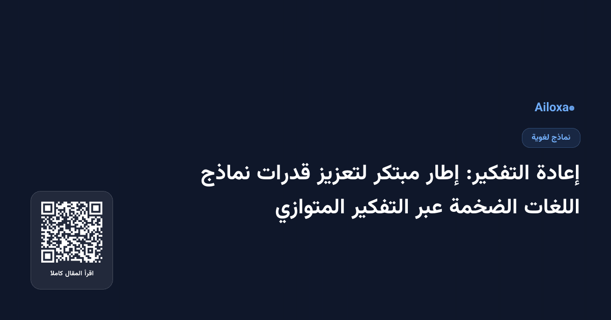 إعادة التفكير: إطار مبتكر لتعزيز قدرات نماذج اللغات الضخمة عبر التفكير المتوازي